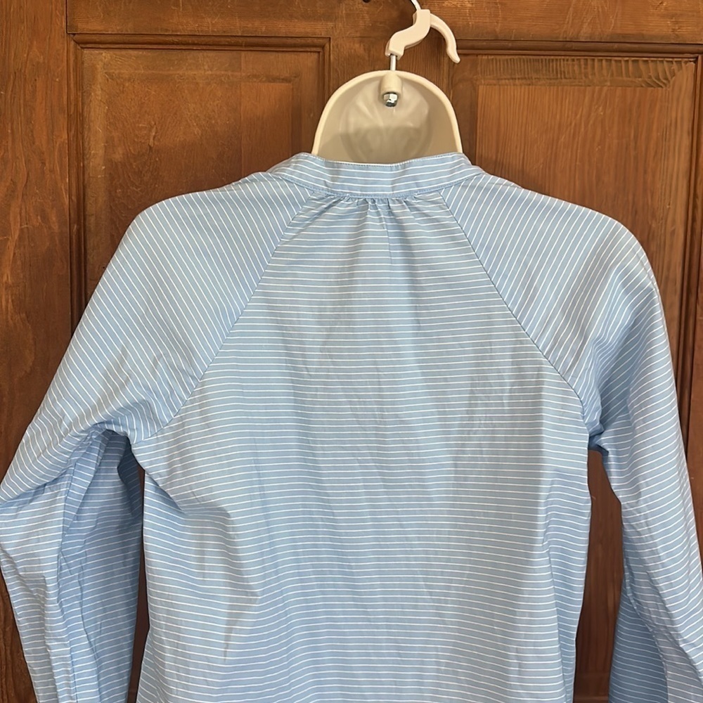 Madewell Striped Popover Top Classic Tie Sleeve Blue G1892 Size XXS - Picture 8 of 14